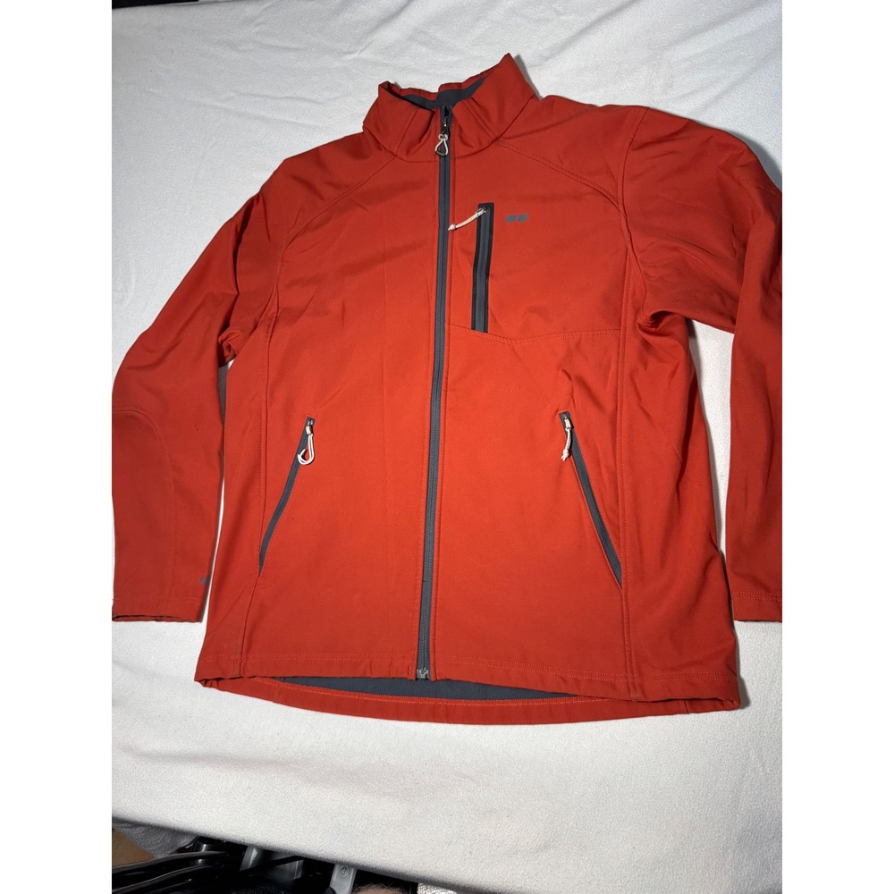 Koppen Mens Softshell Full Zip Jacket Burnt Orange Outdoor Hiking Coat Large